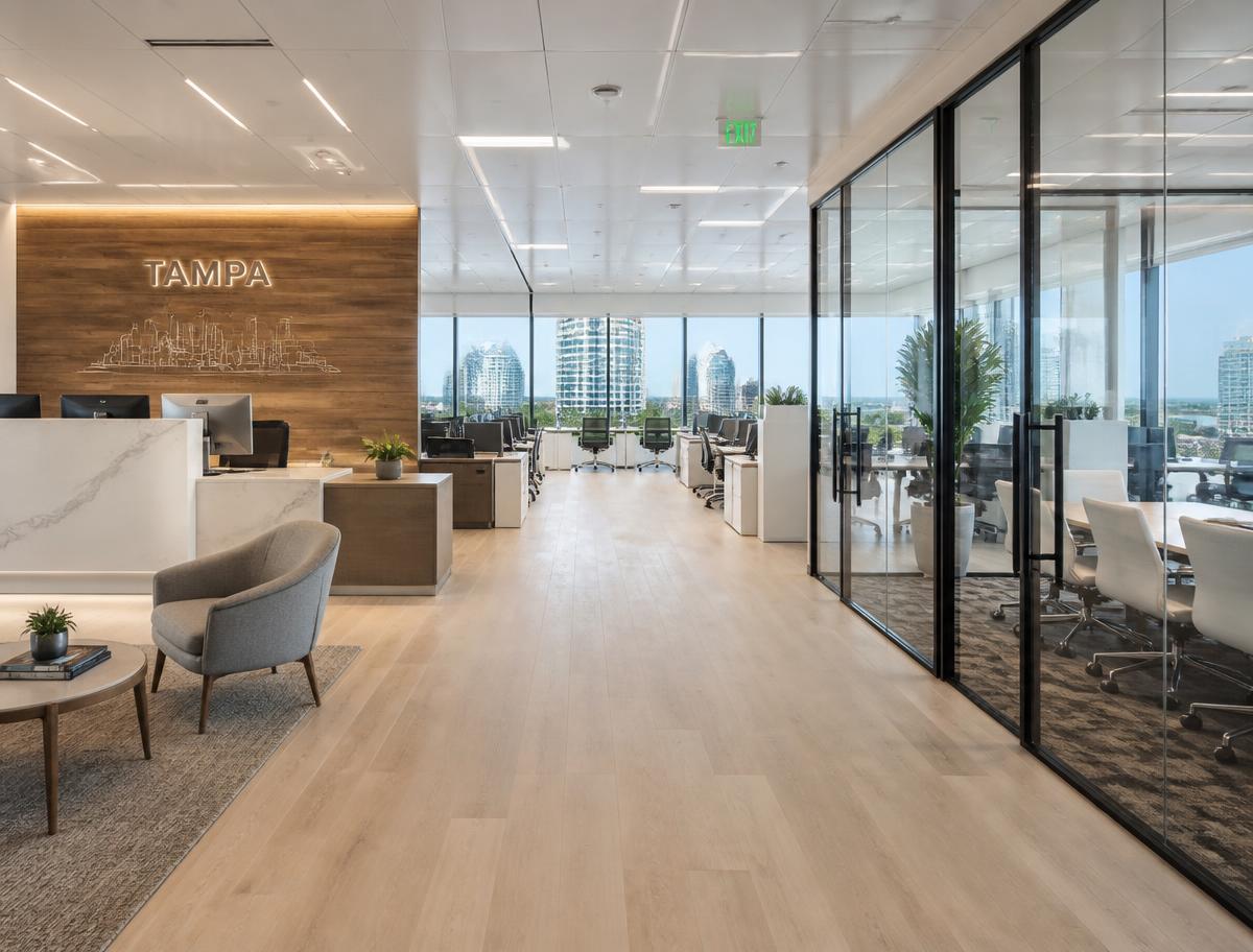 Freshly cleaned modern Tampa office